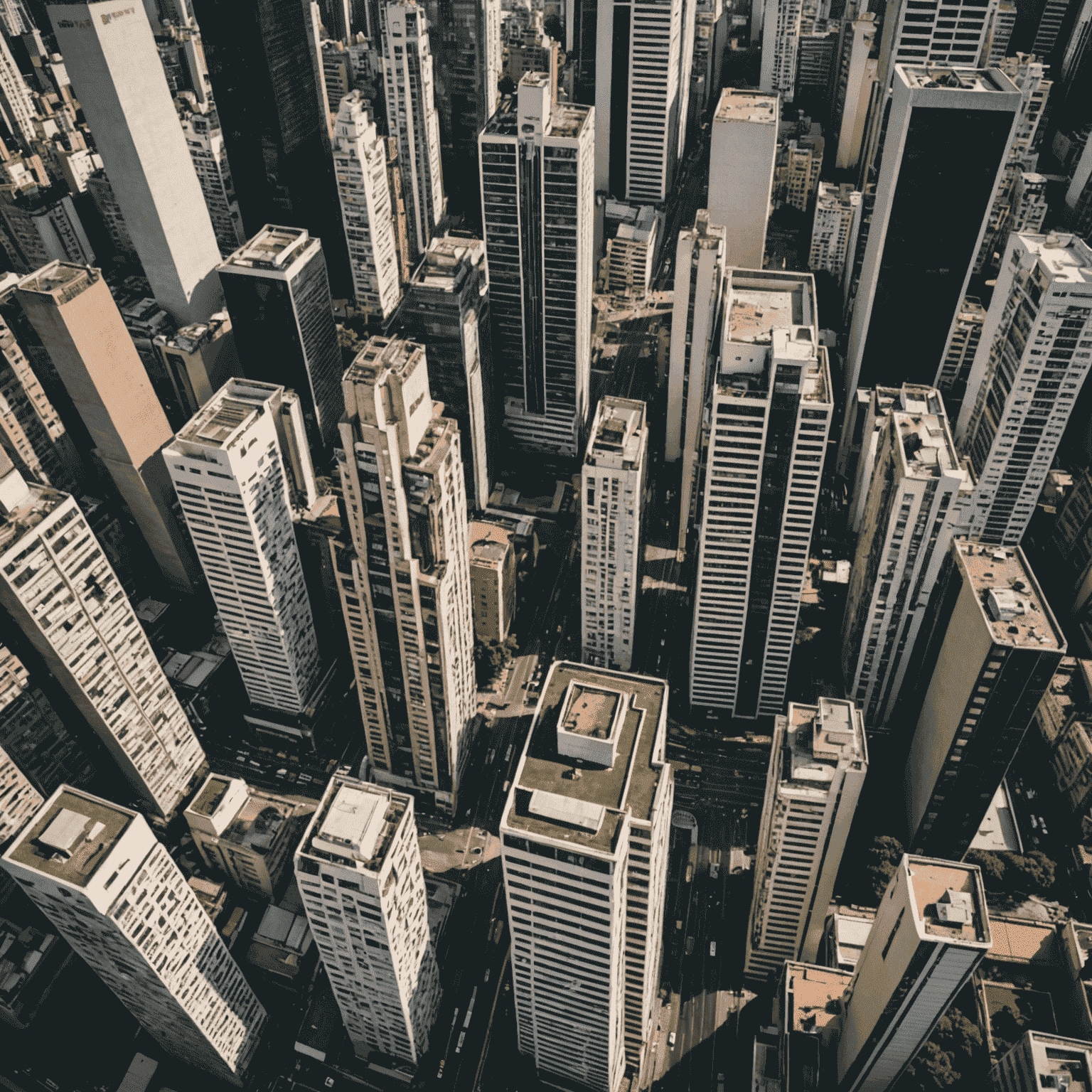 Vista aérea de São Paulo com destaque para a Avenida Paulista e seus arranha-céus