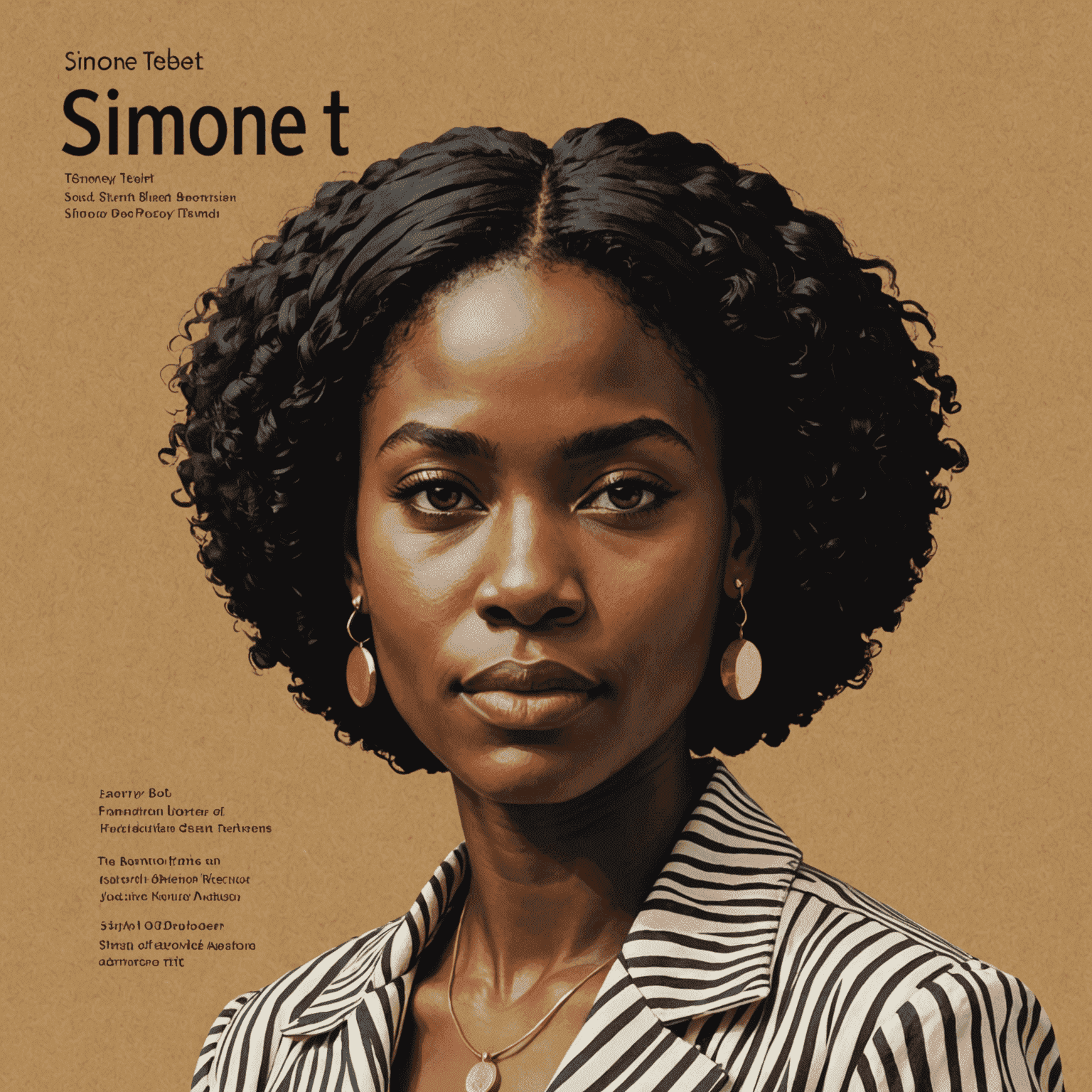 Capa do livro de Simone Tebet, com seu retrato em preto e branco em um fundo marrom claro. O título do livro está em letras douradas.