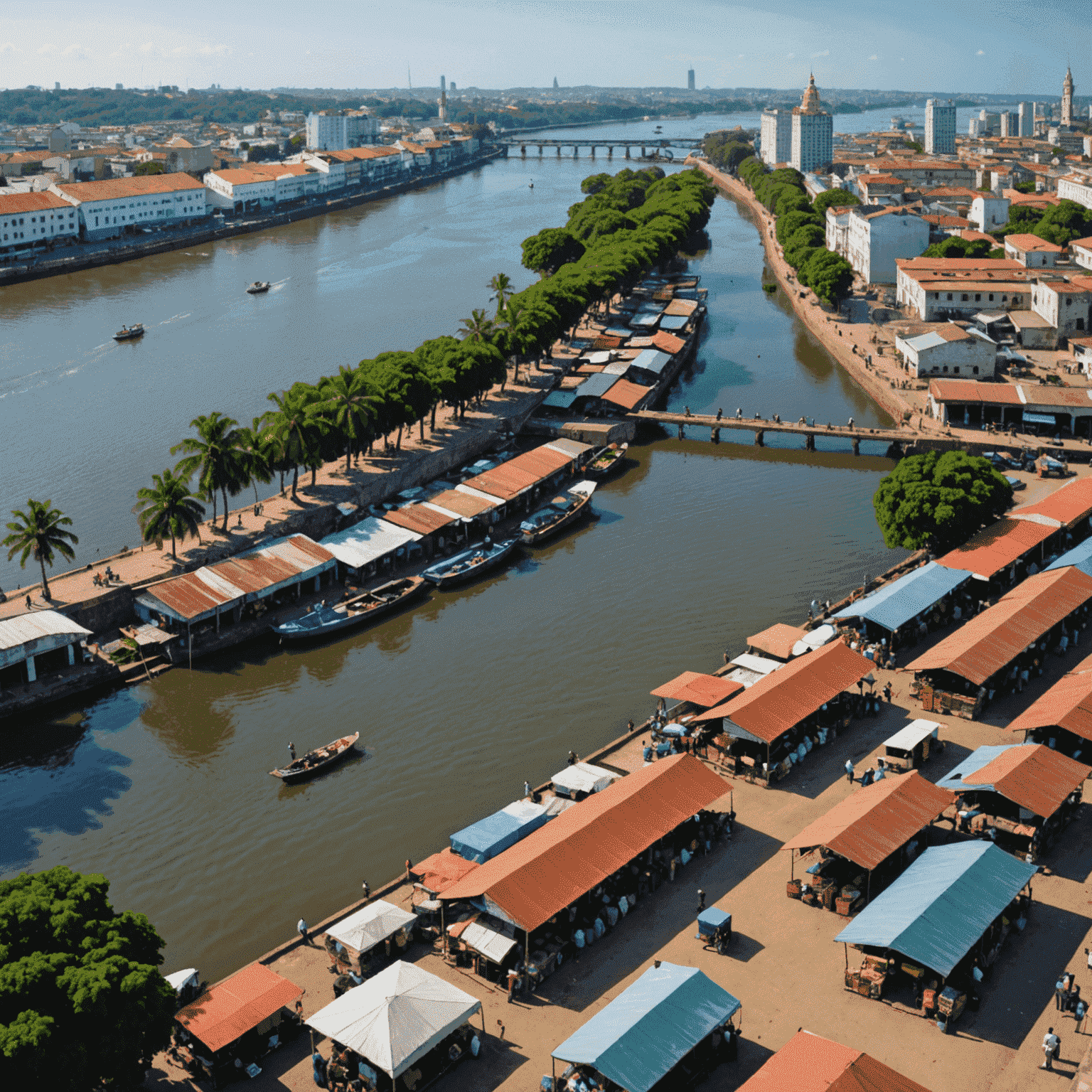 Vista do Mercado Ver-o-Peso e do Rio Guamá em Belém